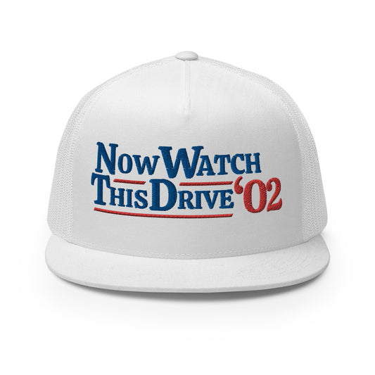 Now Watch This Drive - White Trucker Cap