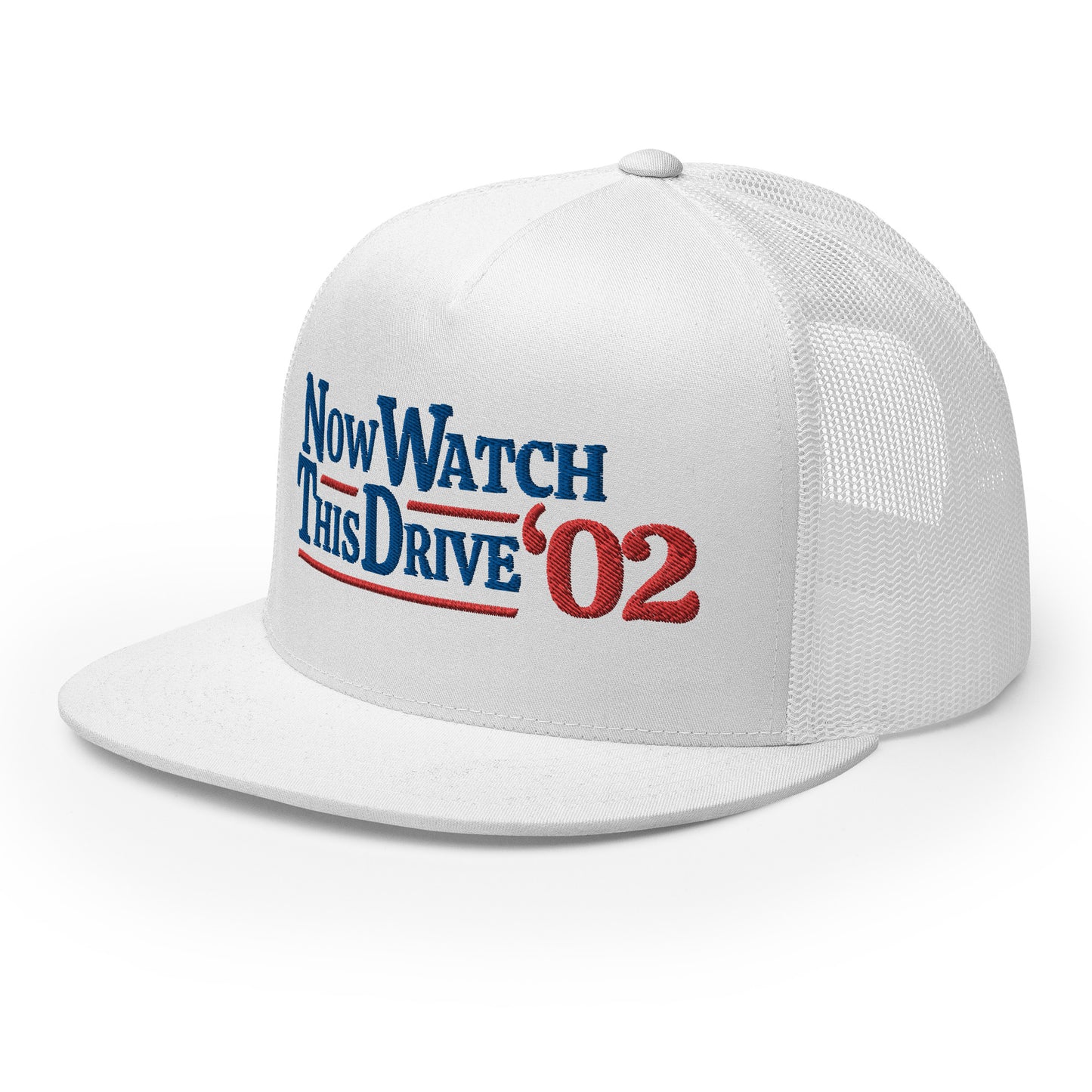 Now Watch This Drive - White Trucker Cap