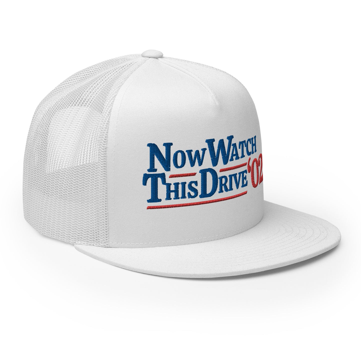 Now Watch This Drive - White Trucker Cap